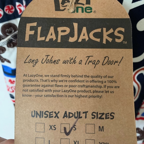 Lazy One flapjack pajamas Small sweetcheeks NWT gingerbread trapdoor 100% cotton - Picture 4 of 5